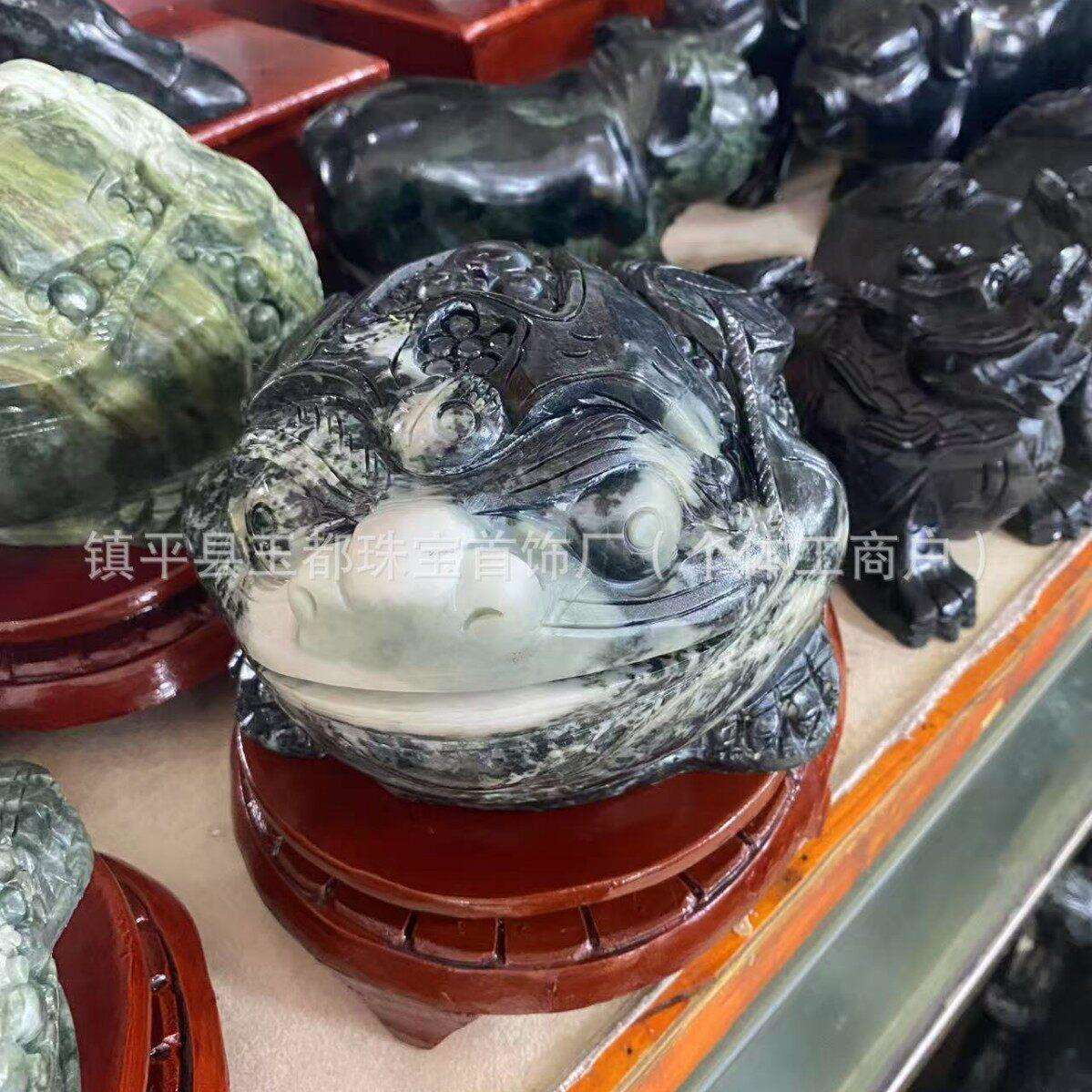 天然独山玉摆件金蟾福贵缠身金蟾摆件开业送礼摆放工艺品
