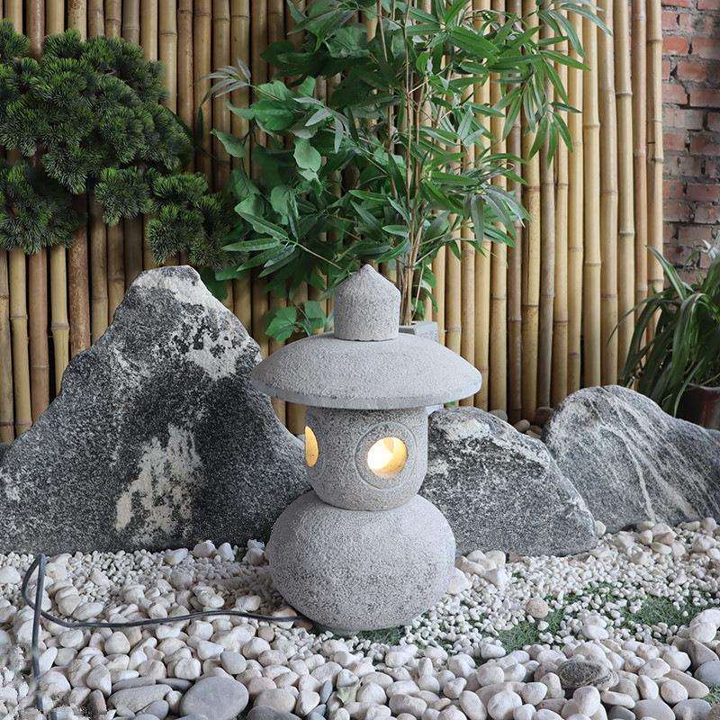 石灯日式庭院石灯笼青石仿古地灯中式落地灯草坪灯枯山水造景摆件