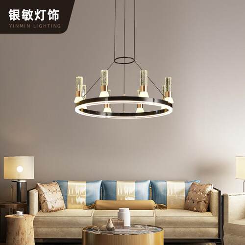 北欧复古工业风吊灯客厅灯LED别墅酒店饭店餐厅灯水晶枝型吊灯
