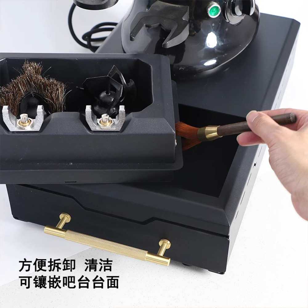 查实米电动粉碗清洁器商用家用抽屉式大容量渣桶易拆卸咖啡清洁器