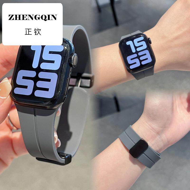 适用华强北智能手表带S9ultra顶配版M16PLUS女S8高级扣硅胶磁吸扣