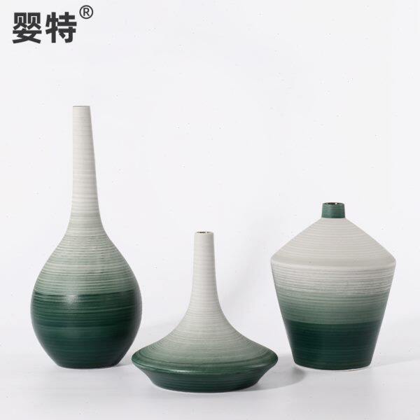 新中式陶瓷花瓶摆件客厅酒柜餐桌台面花器插花样板房玄关软装饰品