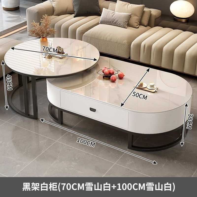 岩板茶几现代简约轻奢家用客厅创意小户型多功能沙发边小桌子,3C数码配件,USB灯,淘宝优惠券,粉丝福利购,淘宝优惠卷