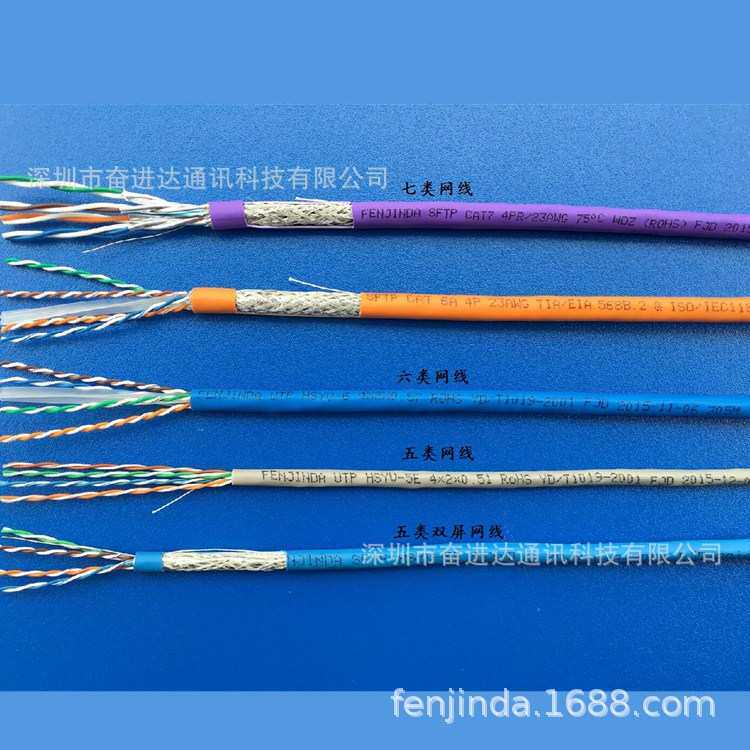 路由器网线cat6六类双屏蔽网络线HSYV6 4x2x0.52BC电脑宽带双绞线