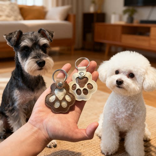 宠物爪印钥匙扣猫狗毛发收纳挂件