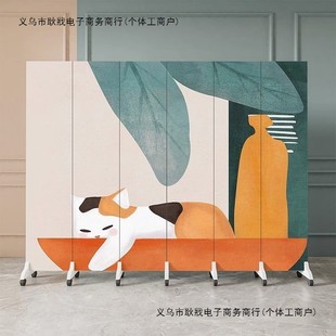 艺术风卧室屏风可折叠移动酒店入门简约现代折屏屏风隔断客厅遮挡