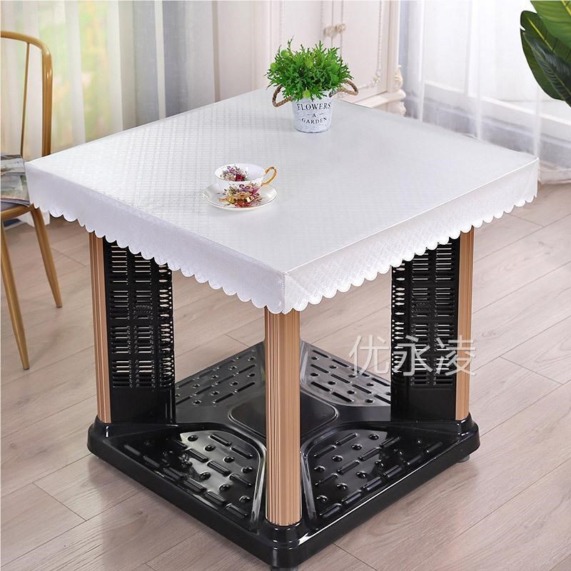 雕花烤火桌罩电炉罩正方形防水防油桌布皮套长方形茶几防水PU皮罩