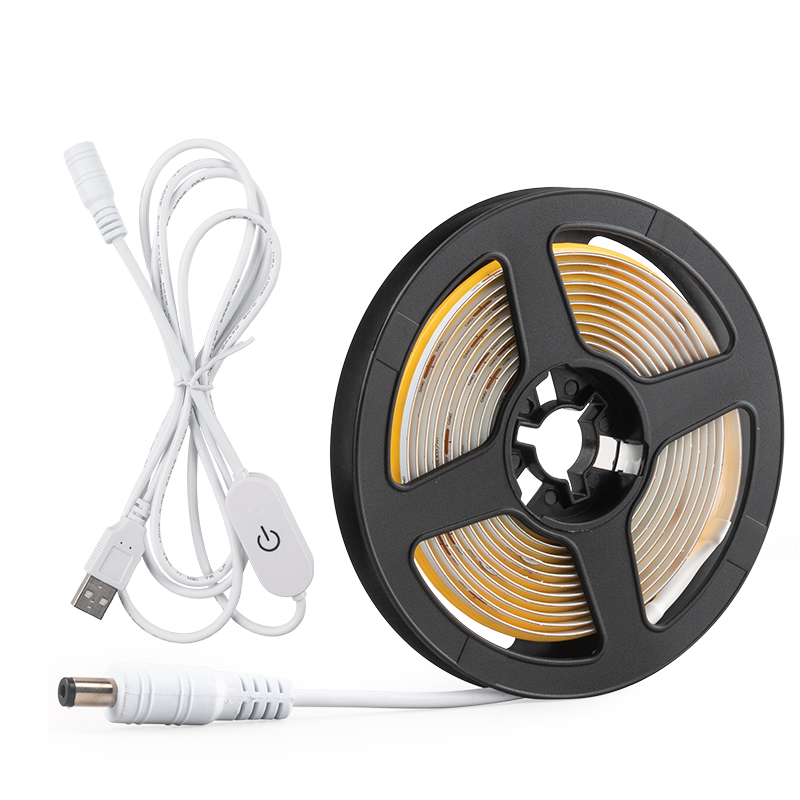 5V低压USB插电COB灯带LED手扫遥控自粘防水软灯线条酒柜装饰氛灯