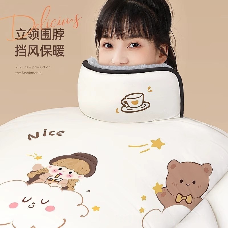 适用九号电动车挡风被冬季加绒加厚电瓶车摩托车护肩挡雨防寒保暖