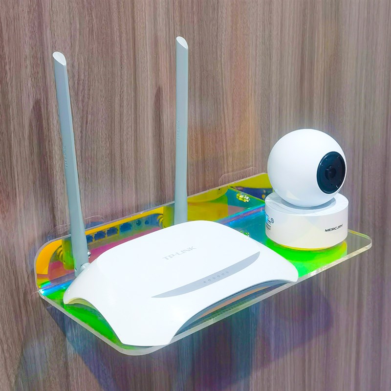 壁挂式免打孔墙上家庭整理置物架路由器机顶盒监控投影仪收纳盒架