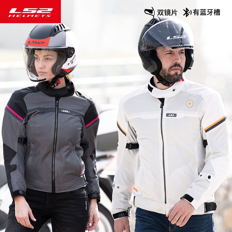 LS2半盔摩托车覆古头盔男女哈雷机车踏板电动车安全帽四季通用4/3