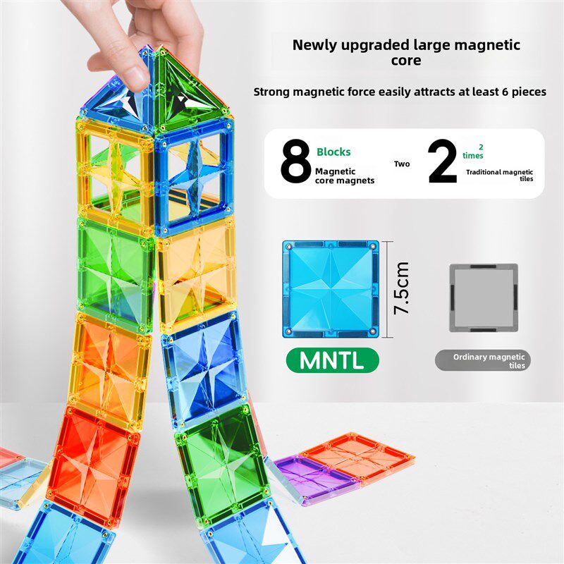 【即时折扣】星钻磁片汽车轨道管球彩色窗儿童益智玩具积木生日礼