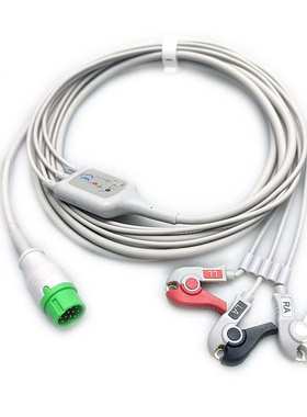 兼容宝莱特A2 A3 A6 A8 Q3 Q4 Q5 Q6 新款12针五导一体心电导联线