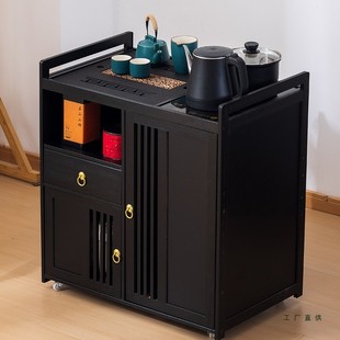 新中式移动小茶台桌家用茶车带轮煮泡茶烧水壶一体茶几客厅茶水柜