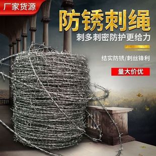 刺绳铁丝网超耐候防锈刺线网戛防爬防盗围栏网热镀锌倒刺防爬