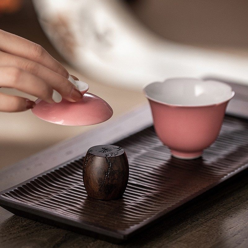 黑檀实木自然纹盖置紫砂壶盖托盖碗茶杯盖垫放壶盖托功夫茶具