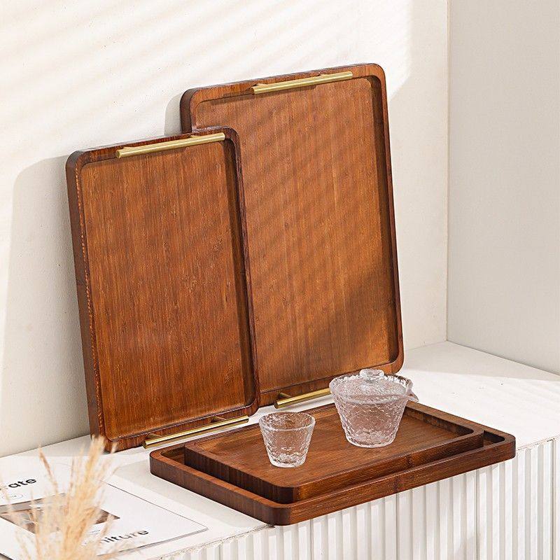竹木托盘长方形家用餐盘餐具木质点心盘酒店茶盘带把手竹盘子商用,餐饮具,餐用托盘,淘宝优惠券,粉丝福利购,淘宝优惠卷