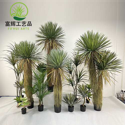 仿真绿植稻草人假植物盆栽蓝长序龙舌兰树室内外装饰丝兰树摆件