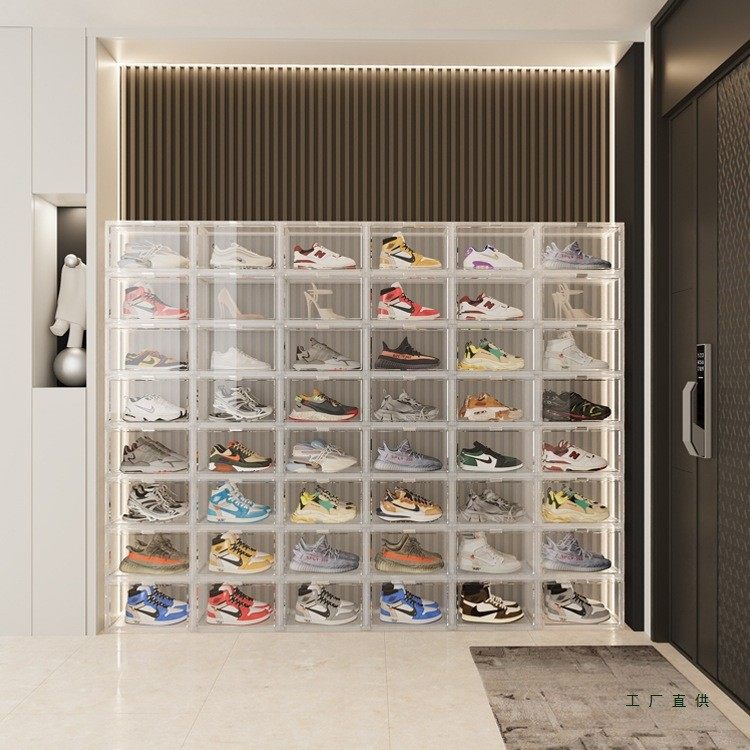 硬塑料透明鞋盒鞋子收纳盒门口鞋柜收纳神器省空间亚克力防尘鞋架