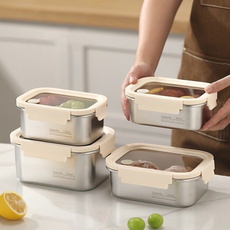 上班族专用不锈钢带饭盒可微波炉加热食品级便当盒轻便餐盒保鲜盒
