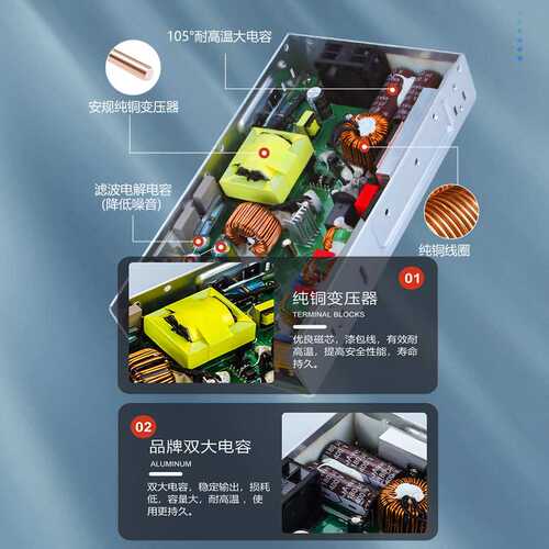 mwel明伟RSP-500/1000/1500/3000W大功率PFC开关电源24V27V36V48V