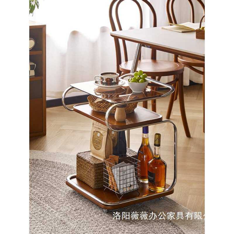 中古风小推车可移动北欧客厅边几轻奢透明茶几收纳柜网红置物架,3C数码配件,USB灯,淘宝优惠券,粉丝福利购,淘宝优惠卷