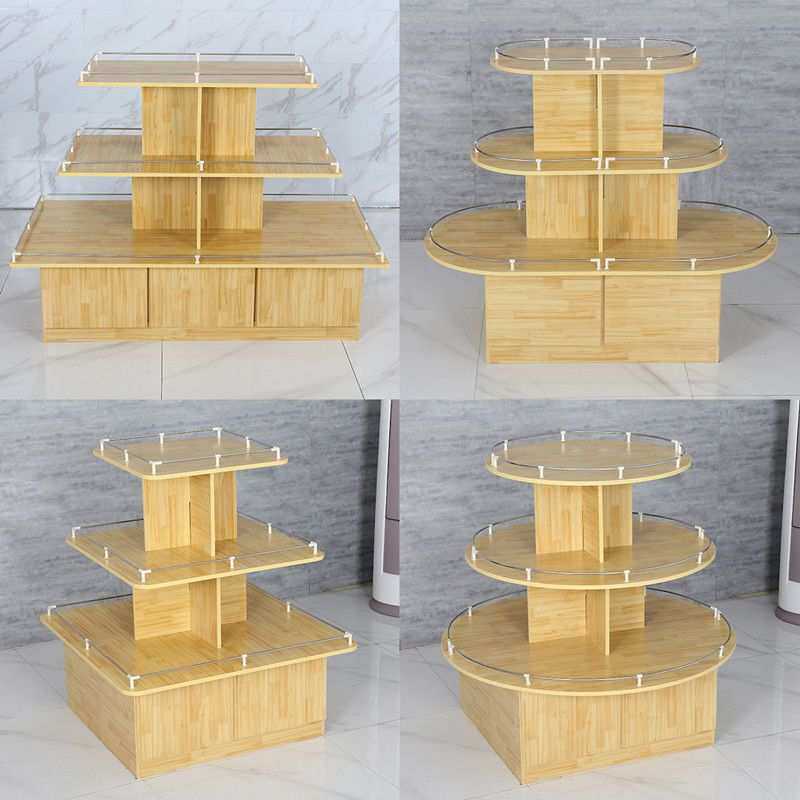 中岛柜展示柜超市堆头促销台文具货架店货柜流水台中岛台展示台
