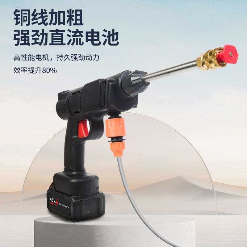亚马逊新款无线洗车机高压水抢大功率高压清洗机车家两用洗车神器