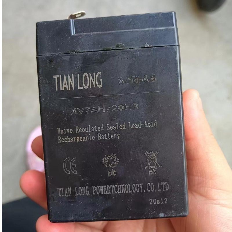 TIAN LONG 3-FM-4.5 6V7AH/20HR童车电池