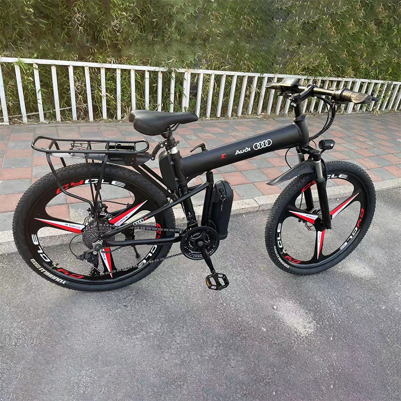 奥迪电动助力折叠自行车锂电池山地自行车越野单车变速通勤代步