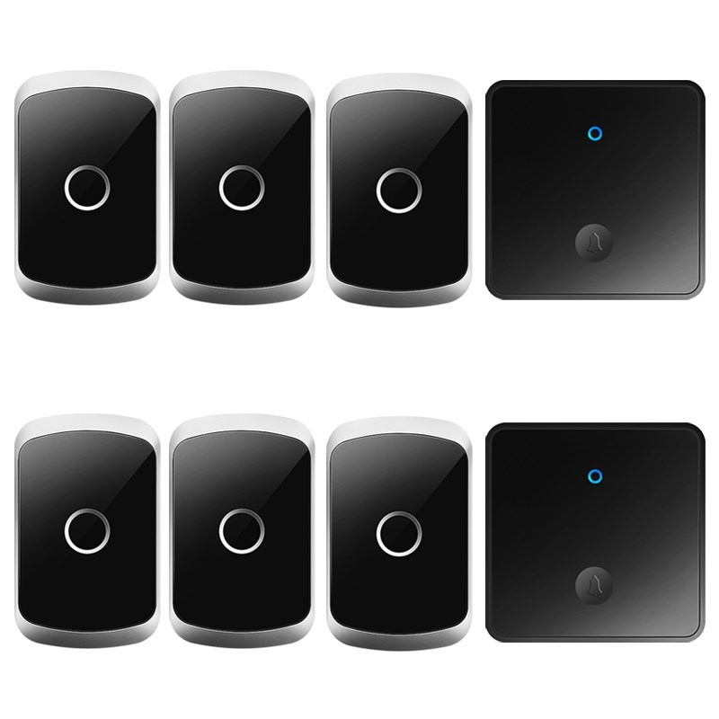 大板门铃自发电无线家用二拖六远距离电子遥控门钟老人按铃呼叫器