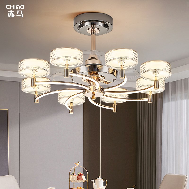 2025新款轻奢客厅风扇灯现代简约家用大厅主灯吊扇灯高端大气吊灯