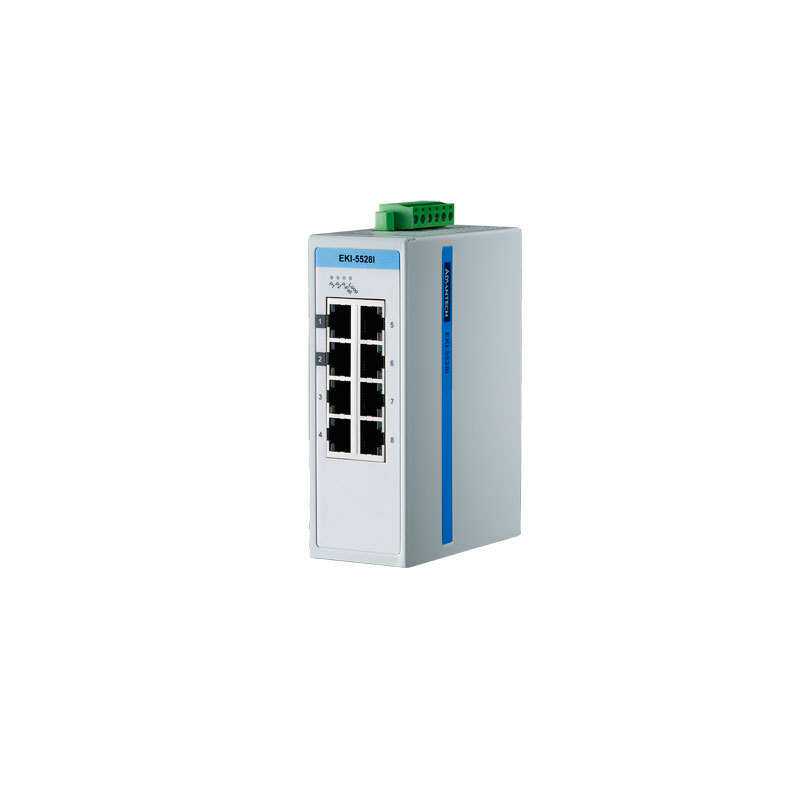 研华EKI-5528I-AE 8端口百兆ProView系列宽温型工业以太网交换机