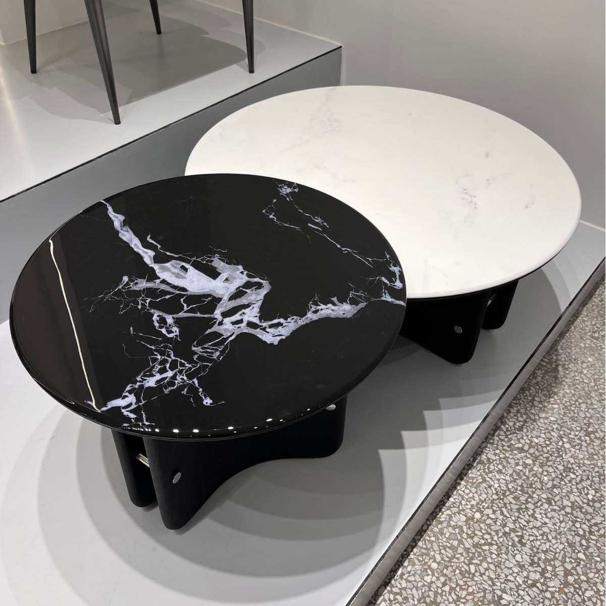 微晶石高级圆形茶几大小组合意式简约现代小户型客厅家用轻奢家具