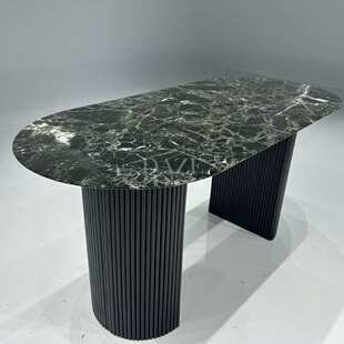 万宝绿奢石圆桌餐台轻奢极简系列大理石椭圆形餐桌台面工厂