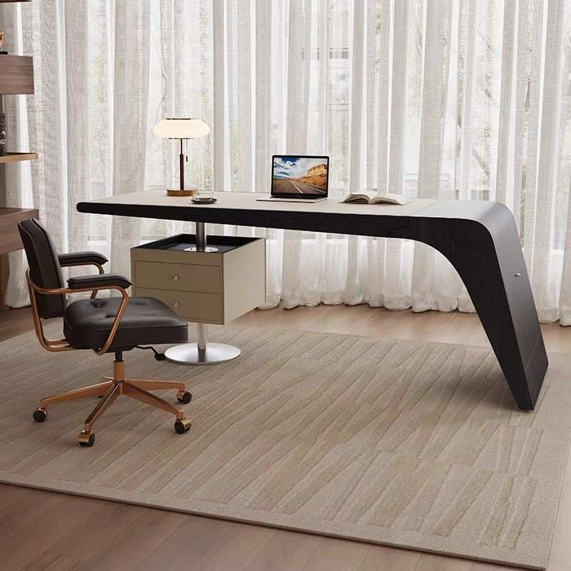 新品意式极简全实木办公电脑桌书桌椅组合现代简约家用卧室书房写