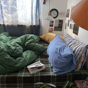 2025春季 色织格子混搭格子四件套全棉宿舍三件套单双人四件套 新款