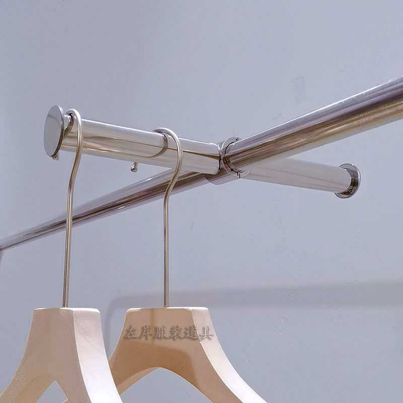 服装店正挂钩正挂杆配件卡扣不锈钢正面服装展示架可活动点挂