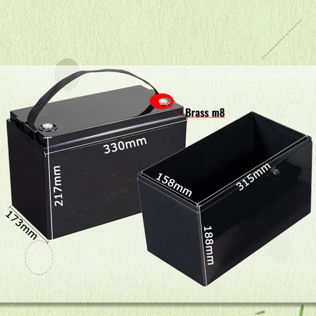 户外大容量12V100A锂电池防水盒塑料外壳太阳能电池盒配件