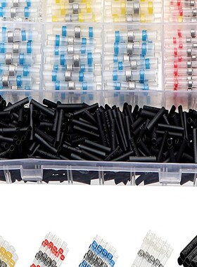 跨境700pcs盒装热缩中接端子防水焊锡环端子带黑色热缩管组合套装