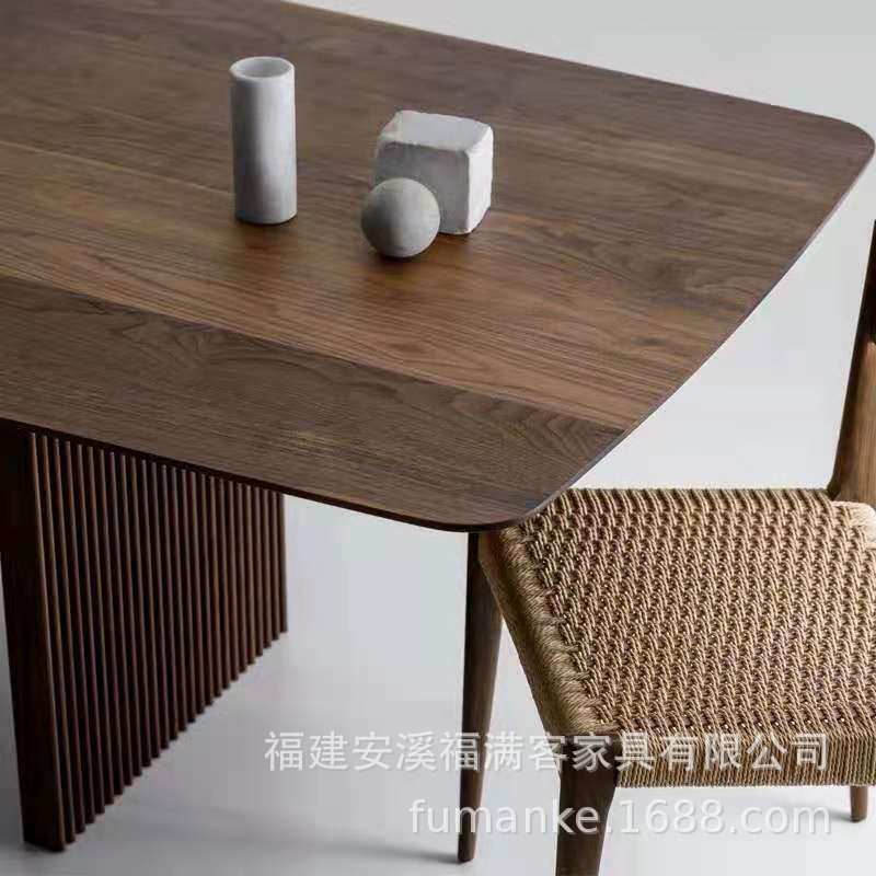 设计师实木餐桌简约会议桌长方形工作台桌子北欧办公桌子找工厂