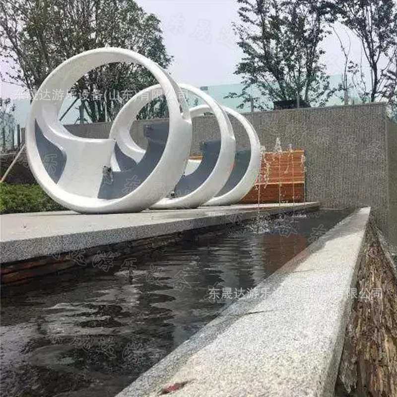 无动力脚踏发光喷泉单车 社区广场游乐中心亲子互动喷泉游乐装置