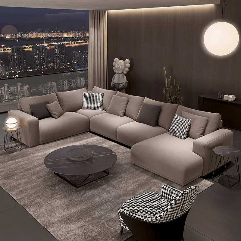 意式极简转角7字型沙发 磨砂布客厅家具现代简约大平层售楼处沙发,3C数码配件,USB灯,淘宝优惠券,粉丝福利购,淘宝优惠卷