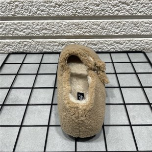 处理复古森系加绒毛毛单鞋 一字玛丽珍鞋 女2024秋冬季 法式 新款 断码