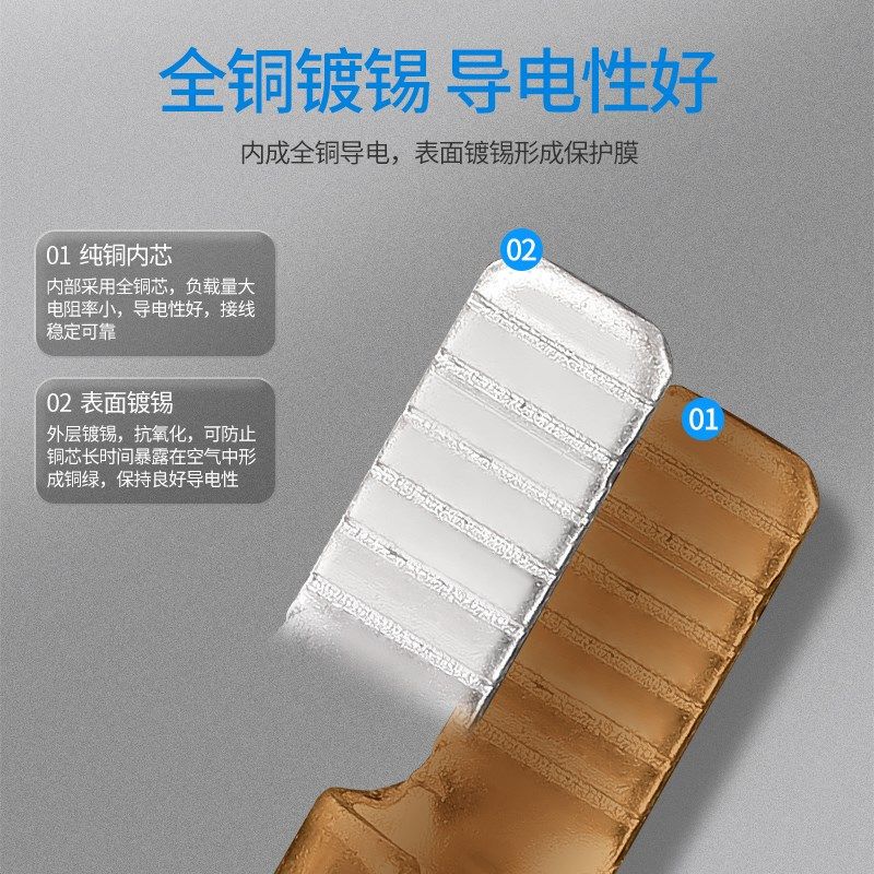 DBN片型接线端子冷压裸接头铜线鼻子线耳插片DBN1.25-10/11/14/18,电子/电工,接线端子,淘宝优惠券,粉丝福利购,淘宝优惠卷