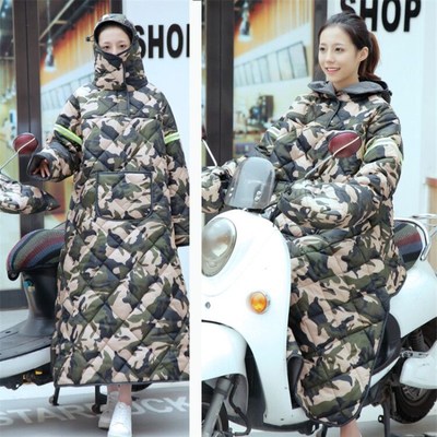 电动车挡风被冬季防水加厚保暖电瓶摩托男女防寒护耳加绒连体带帽