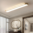 新中式 全铜吸顶灯过道走廊阳台灯厨卫玄关一字长条形简约中山灯具