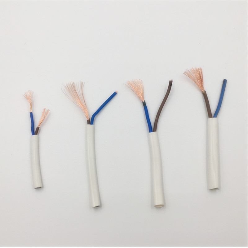 纯铜平行线 RVVB白色护套线2芯0.75/1/1.5/2.5多股扁形空调电缆线