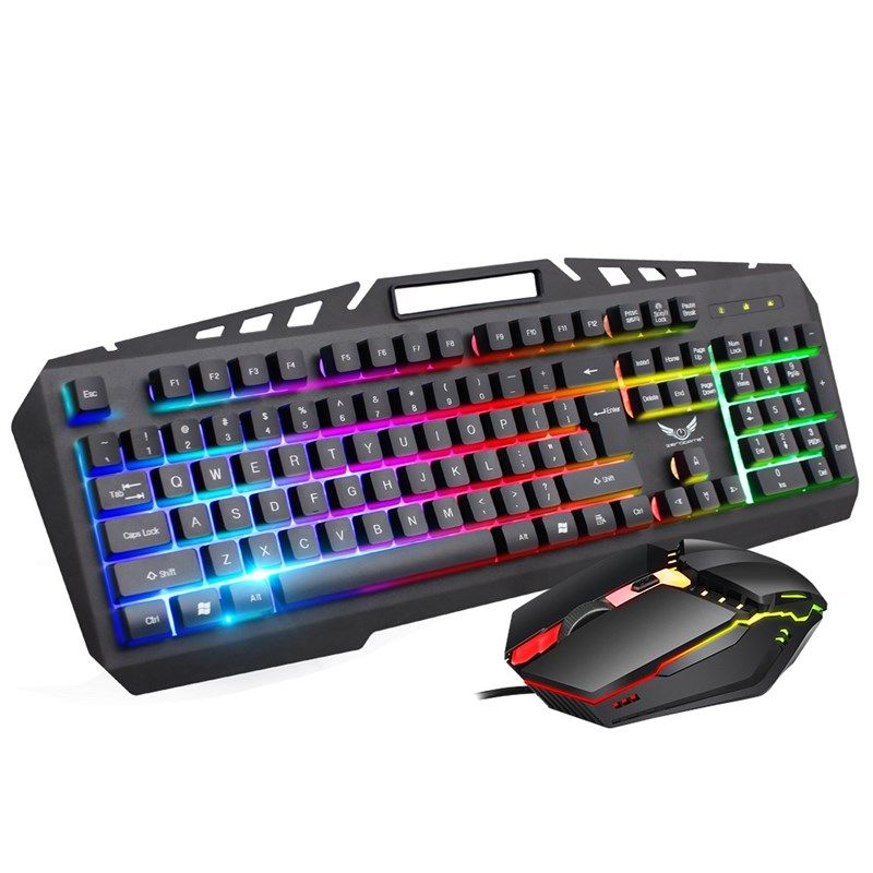 厂家金属机械键盘鼠标套装电竞网吧有线游戏键盘鼠标lol吃鸡