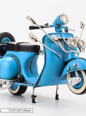 复古摩托车模型工艺品摆件家居客厅玄关电视柜铁艺创意装饰品摆设